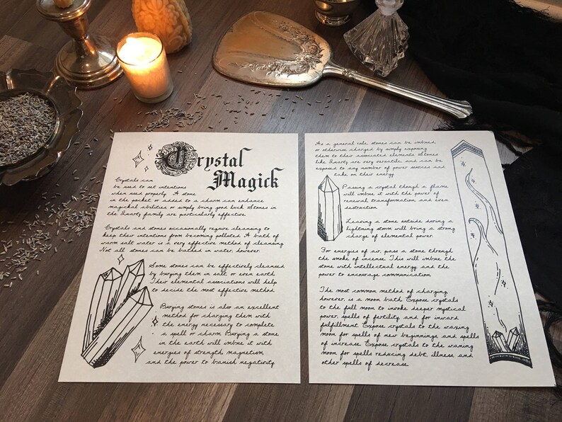 Crystal Magick Digital Download Book of Shadows Grimoire Etsy