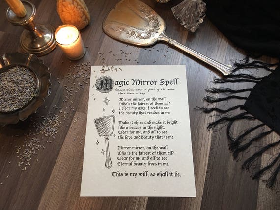 Magic Mirror Spell Grimoire Page, Nursery Teen Art (PDF Pattern)