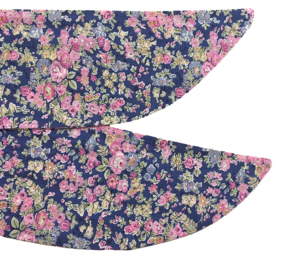 retro in foxglove floral pink purple blue flowers Liberty of London print Bow head tie and headband