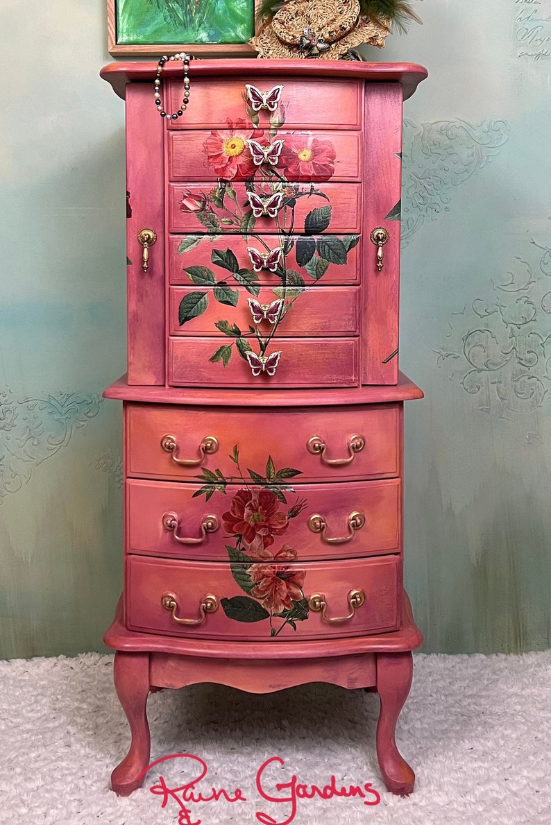 Jewelry Armoire, Painted Jewelry Armoire, Jewelry Box Etsy
