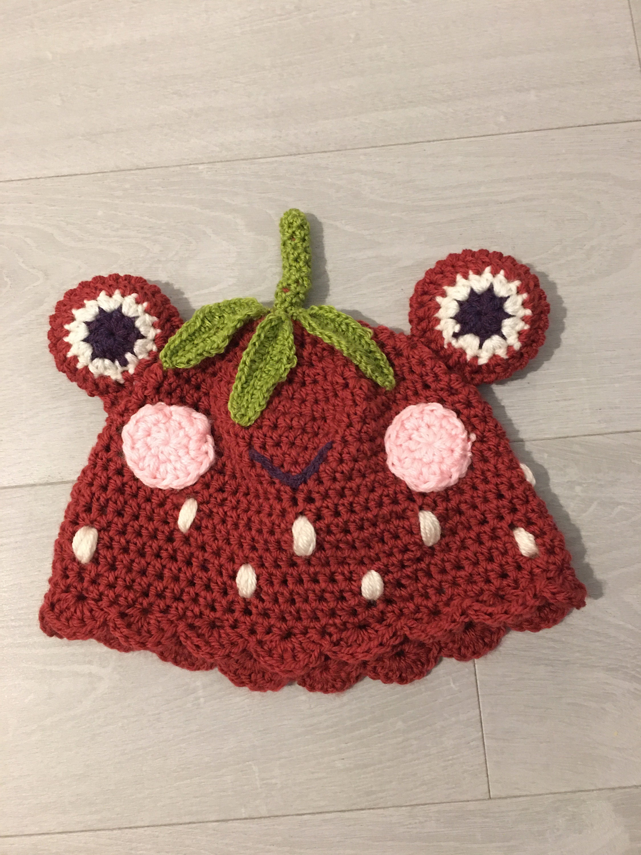 Frog Hat Crochet Strawberry | PATTERN - Etsy