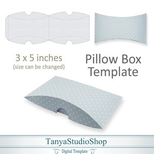 Pillow Box Template - SVG, ai, CRD, eps, pdf - Laser Cut Template - Cricut - Silhouette - ScanNcut - Instant Download 002