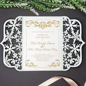Gate-fold 5x7&#39;&#39; invitation template - SVG, ai, CRD, eps, pdf - Laser Cut Template - Cricut - Silhouette - ScanNcut - Instant Download 305