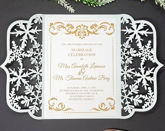 Gate-fold 5x7'' invitation template - SVG, ai, CRD, eps, pdf - Laser Cut Template - Cricut - Silhouette - ScanNcut - Instant Download 305