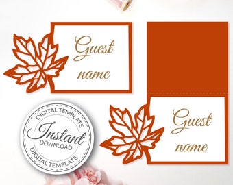 Place card template - SVG, PDF, ai, CRD, eps - Escort card template - Laser Cut - Cricut - Silhouette - ScanNcut - Instant Download 019