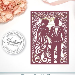 5 x 7'' Einladung Vorlage - SVG, Ai, KRS, Eps, Pdf - Laser-Cut-Vorlage - Cricut - Silhouette - Folie - sofort-Download 312