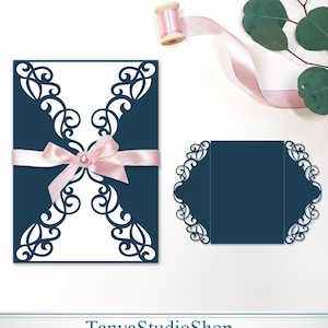 Altarfalz 5 x 7'' Einladung Vorlage - SVG, Ai, KRS, Eps, Pdf - Laser-Cut-Vorlage - Cricut - Silhouette - Folie - sofort-Download 293