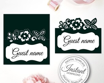 Place card template - SVG, PDF, ai, CRD, eps - Escort card template - Laser Cut - Cricut - Silhouette - ScanNcut - Instant Download 040