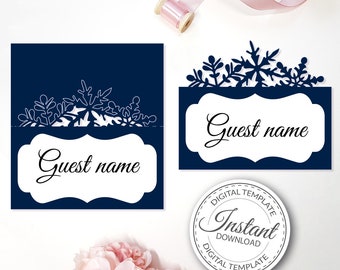 Place card template - SVG, PDF, ai, CRD, eps - Escort card template - Laser Cut - Cricut - Silhouette - ScanNcut - Instant Download 024