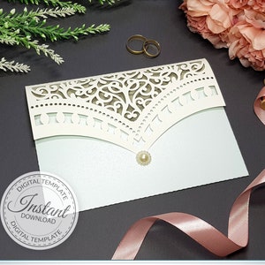 5 x 7'' Umschlag Vorlage - SVG, Ai, KRS, Eps, Pdf - Laser-Cut-Vorlage - Cricut - Silhouette - Folie - sofort-Download 261