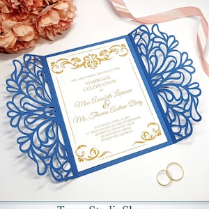 Altarfalz 5 x 7'' Einladung Vorlage - SVG, Ai, KRS, Eps, Pdf - Laser-Cut-Vorlage - Cricut - Silhouette - Folie - sofort-Download 280