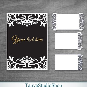 5x7&#39;&#39; invitation template - SVG, ai, CRD, eps, pdf - Laser Cut Template - Cricut - Silhouette - ScanNcut - Instant Download 202