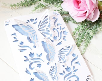 Wedding invitation - SVG, ai, CRD, eps - Butterfly - Card Templates - Laser Cut - Silhouette Cameo - Cricut- Instant Download 075