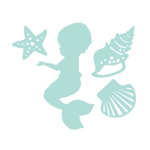 Baby Mermaid - SVG, DXF, ai, CRD, eps - Uso comercial - Corte a laser - Silhouette Cameo - Cricut - Download instantâneo