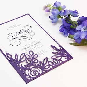 Hochzeit Einladung Vorlage - SVG, DXF, Ai, KRS, Eps - Laser Scherenschnitt - Silhouette Cameo - Cricut - sofort-Download 181