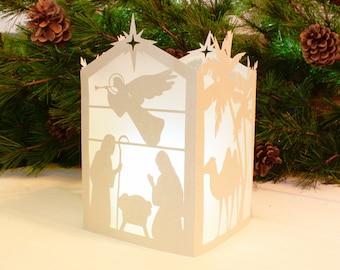 Download Nativity Paper Lantern For Christmas Svg 3d Digital Cutting Etsy