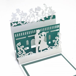 Pop-up boda invitaciones - SVG, ai, CRD, eps - papel del Laser corte - Silhouette Cameo - Cricut - 89 Descargar Instant
