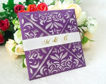 Bruiloft uitnodiging - SVG, ai, CRD, eps, studio3 - Vintage Lace - Laser papier knippen - Silhouette Cameo - Cricut - Instant Download 018