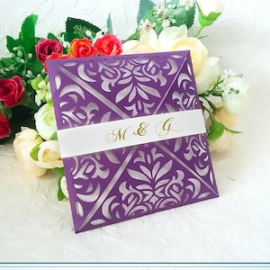 Wedding invitation - SVG, ai, CRD, eps, studio3 - Vintage Lace - Laser Paper Cut - Silhouette Cameo - Cricut - Instant Download 018