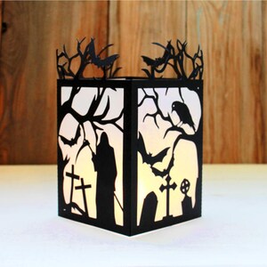 Halloween Lantern - SVG, DXF, ai, CRD, eps - Lantern Templates - 3D cutting file - Laser Cut - Silhouette Cameo - Cricut- Instant Download