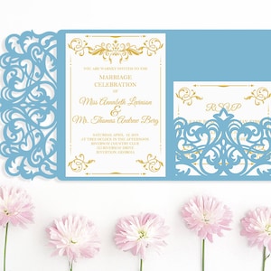 Hochzeit Einladung Vorlage - SVG, DXF, Ai, KRS, Eps - Laser Scherenschnitt - Silhouette Cameo - Cricut - sofort-Download 101