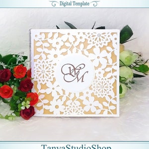 Hochzeitseinladung - SVG, Ai, KRS, Eps, studio3 - Kartenvorlagen - Laser Cut - Silhouette Cameo - Cricut - sofort-Download 021