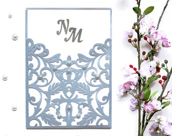 Bruiloft uitnodiging - SVG, ai, CRD, eps - Vintage Lace - Laser papier Cut - Silhouette Cameo - Cricut - Instant Download 042