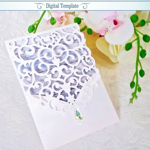 Hochzeit Einladung - SVG, Ai, KRS, Eps - Kartenvorlagen - Laser Cut - Silhouette Cameo - Cricut - sofort-Download 031