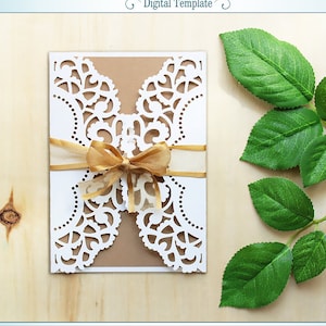 Hochzeit Einladung - SVG, Ai, KRS, Eps - rustikale Kartenvorlagen - Laser Cut - Silhouette Cameo - Cricut - Instant Download 030
