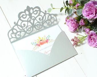 Wedding envelope - SVG, ai, CRD, eps - Card Templates - Laser Cut - Silhouette Cameo - Cricut- Instant Download 076