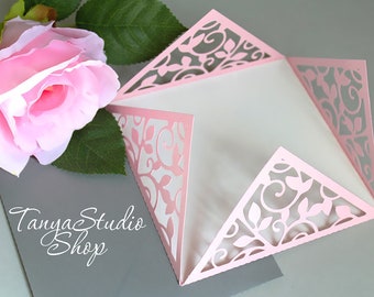 Bruiloft uitnodiging - SVG, ai, CRD, eps - Vintage Lace - Laser papier Cut - Silhouette Cameo - Cricut - Instant Download 046