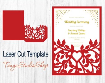 Wedding invitation - SVG, ai, CRD, eps, studio - Tree Wedding Invitation - Laser Cut - Silhouette Cameo - Cricut - Instant Download_47