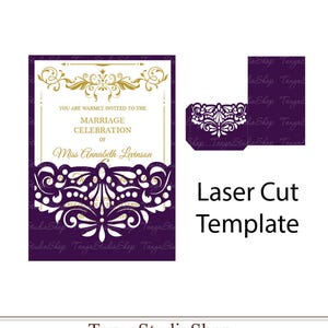 Envelope template - SVG, DXF, ai, CRD, eps - Laser Paper Cut - Silhouette Cameo- Cricut - Instant Download 116