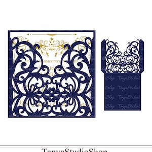 Modelo de envelope - SVG, DXF, ai, CRD, eps - Corte de papel a laser - Silhouette Cameo- Cricut - Download instantâneo 179
