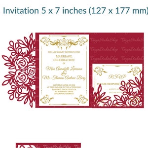 Hochzeit Einladung + RSVP Vorlagen - SVG, Ai, KRS, Eps - Laser Scherenschnitt - Silhouette Cameo - Cricut - sofortiger Download 92