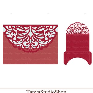 Envelope template - SVG, DXF, ai, CRD, eps - Laser Paper Cut - Silhouette Cameo- Cricut - Instant Download 169