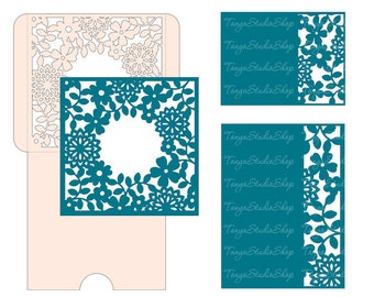 Envelop, RSVP, menu - SVG, ai, CRD, eps, studio3 - Laser Paper Cut - Silhouette Cameo - Cricut - Instant Download 020