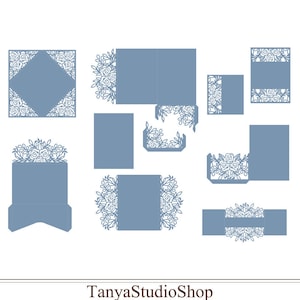 Uitnodigingen Big Set - SVG, dxf, ai, CRD, eps - uitnodigingen, RSVP, sjablonen - Laser Cut - Cameo - Cricut - 225