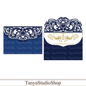 Envelope template - SVG, DXF, ai, CRD, eps - Laser Paper Cut - Silhouette Cameo- Cricut - Instant Download 144