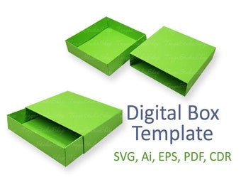 Box Template - SVG, ai, CRD, eps, pdf - Laser Cut Template - Cricut - Silhouette - ScanNcut - Instant Download 025