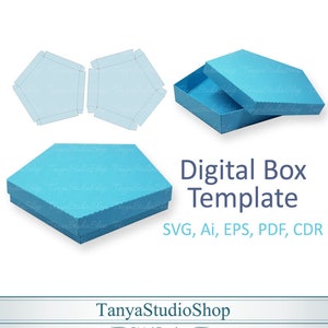 Pentagon Box Template - SVG, ai, CRD, eps, pdf - Laser Cut Template - Cricut - Silhouette - ScanNcut - Instant Download 019