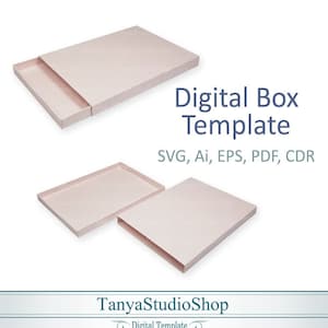 Modèle de boîte - SVG, ai, CRD, eps, pdf - Modèle de découpe laser - Cricut - Silhouette - ScanNcut - Téléchargement instantané 031