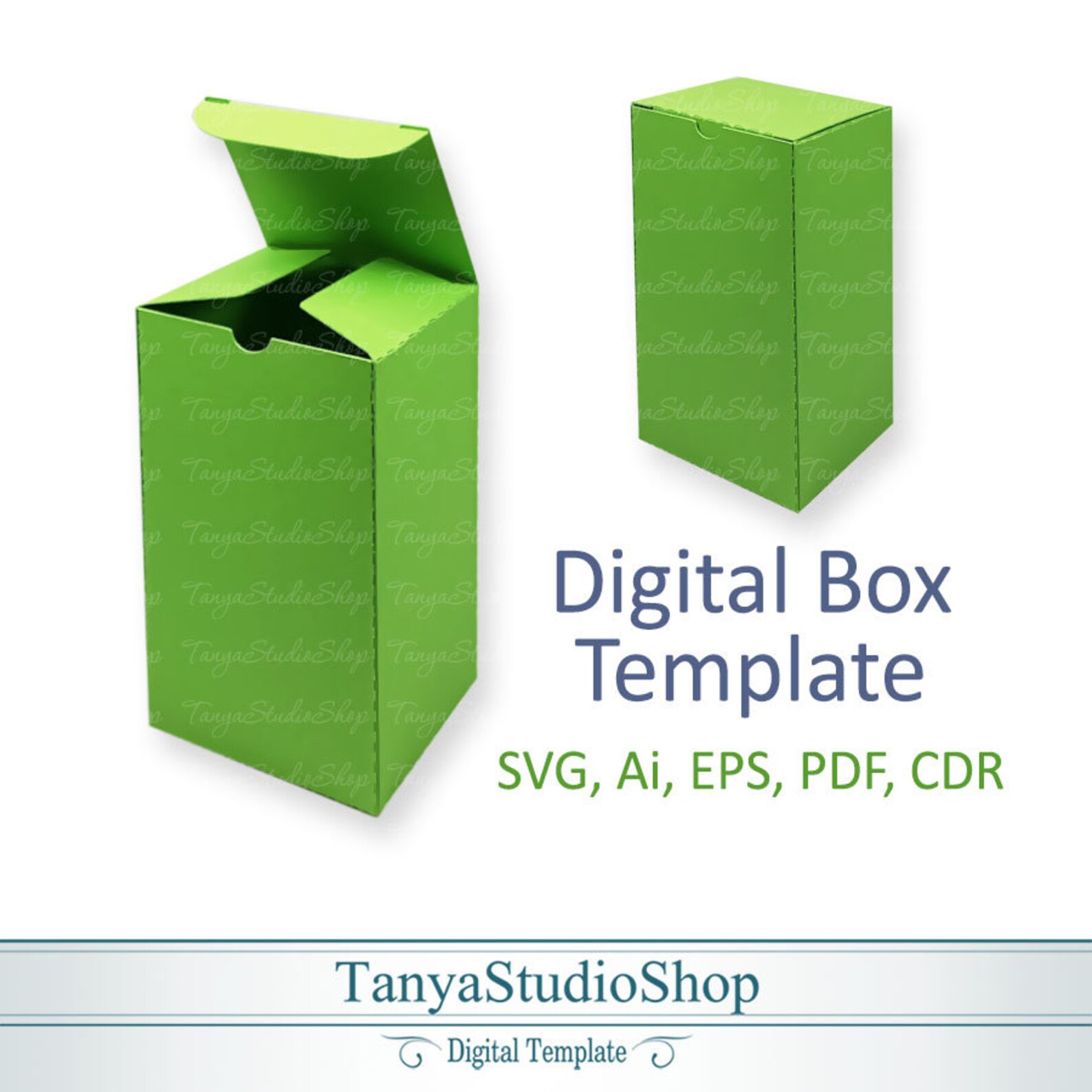 Basic Box 6 Basic Boxes - SVG, Ai, CRD, Eps, Pdf - Laser Cut Template - Cricut ...