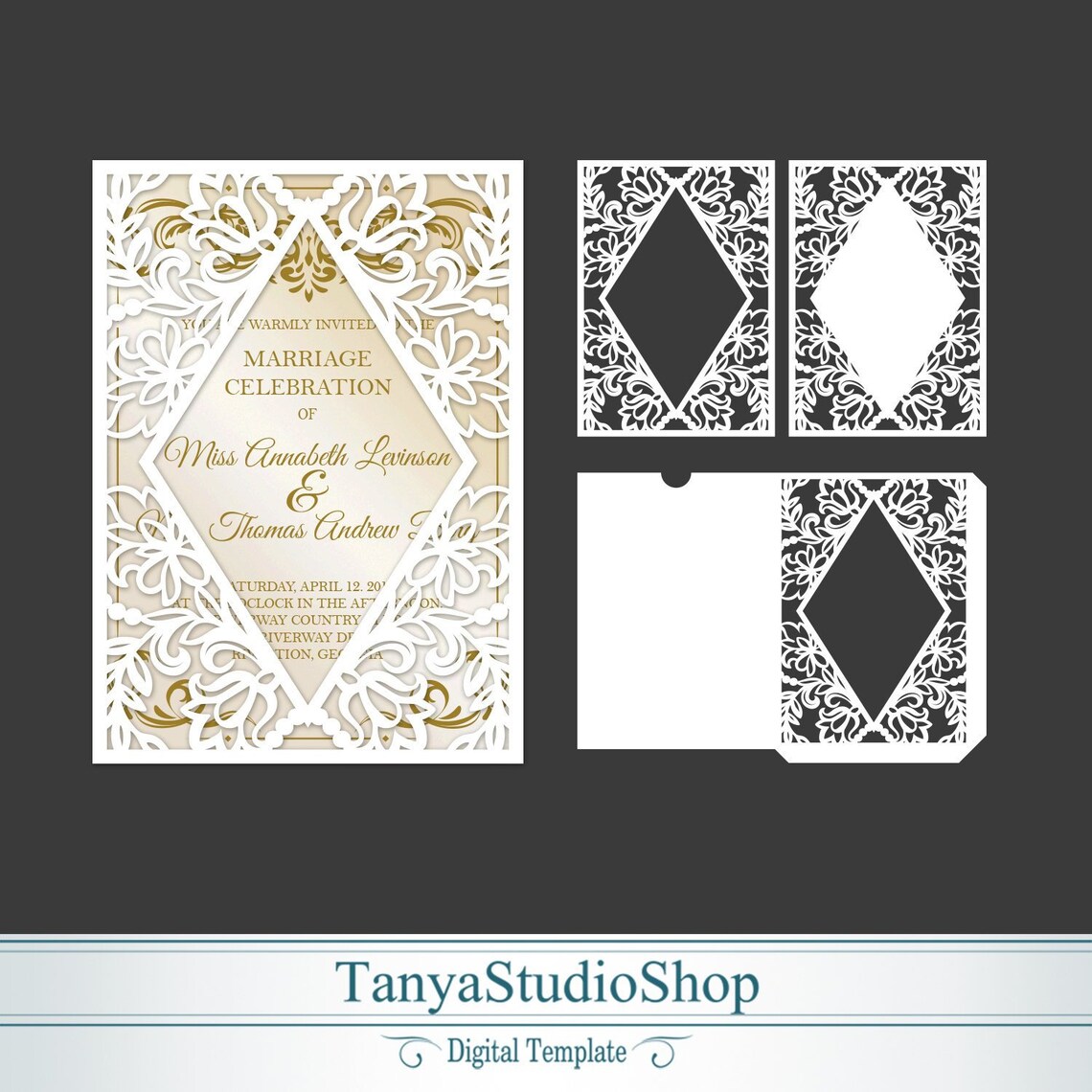 5x7'' Invitation Template SVG Ai CRD Eps Pdf - Etsy