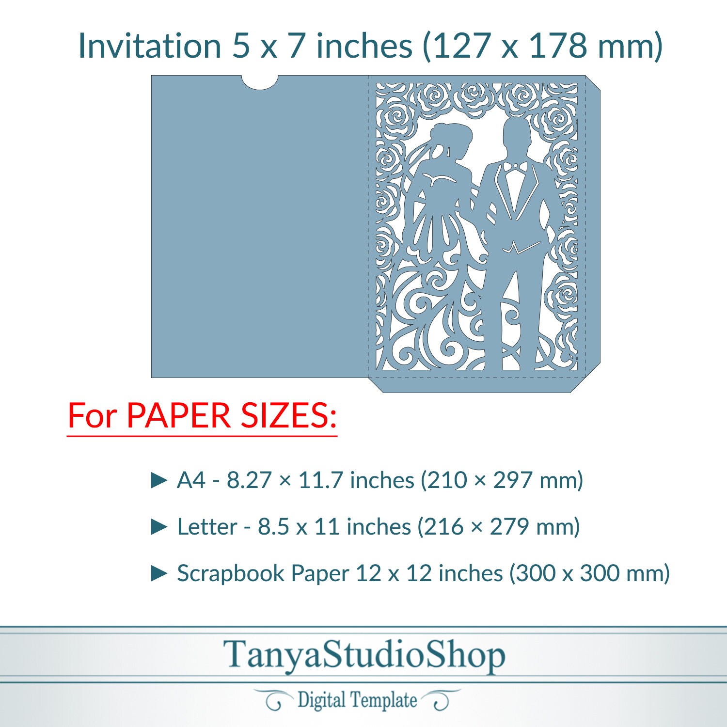 5x7'' Invitation Template SVG Ai CRD Eps Pdf - Etsy