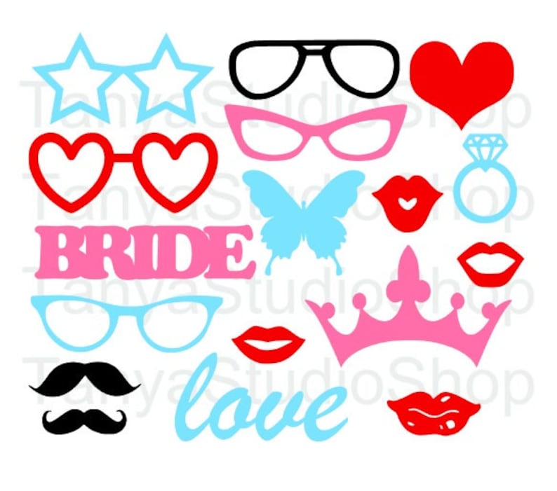 Download Bridal Shower Photo Booth SVG studio3 DXF Ai eps cdr | Etsy