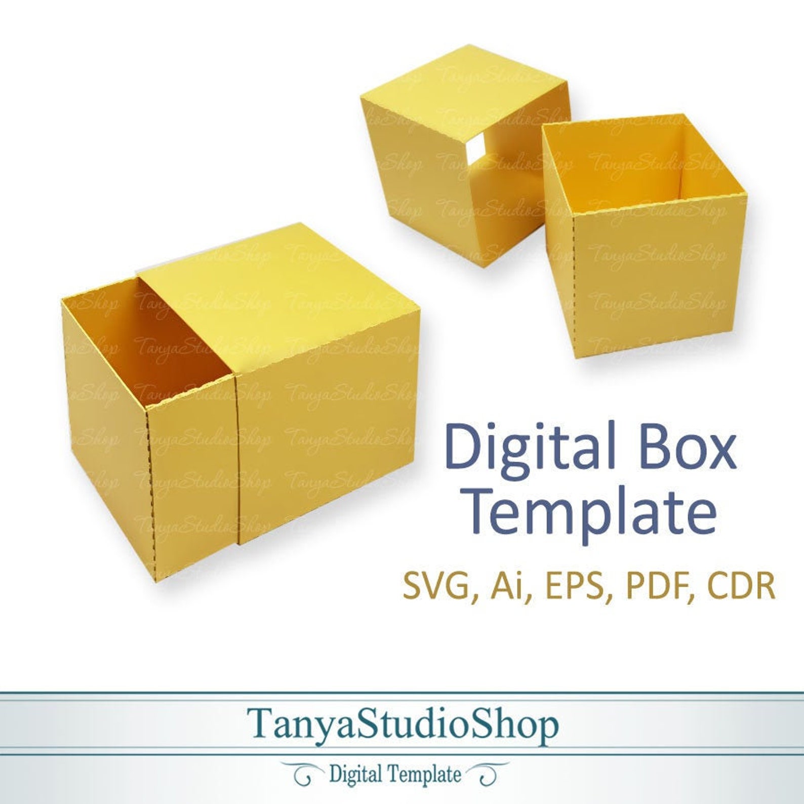 Box Template SVG Ai CRD Eps Pdf Laser Cut Template | Etsy