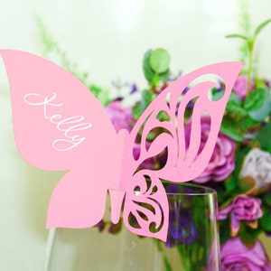 Plaats kaarten - SVG, DXF, ai, CRD, eps, studio3 - vlinder - Laser papier Cut - Silhouette Cameo - Instant Download 050