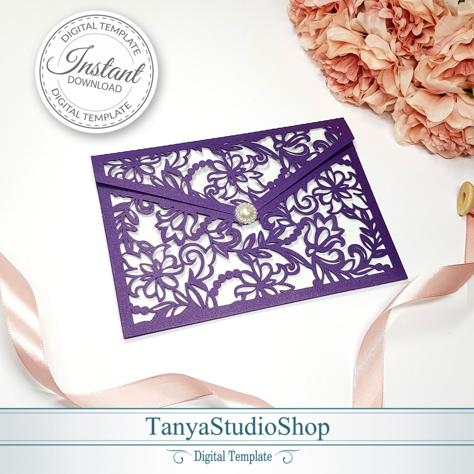 5x7'' envelope template SVG ai CRD eps pdf Etsy