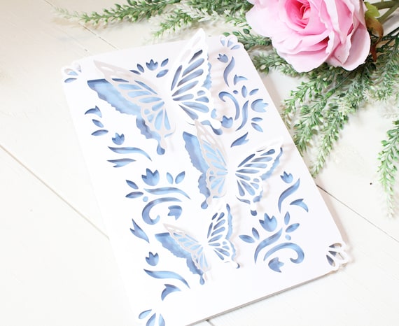 Download Wedding Invitation Svg Ai Crd Eps Butterfly Card Etsy PSD Mockup Templates